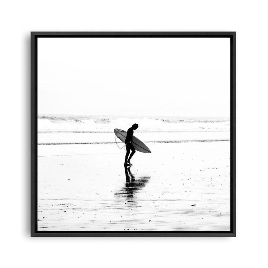 Shop Lone Surfer (Square) Photo Canvas a coastal themed photography framed stretched canvas print from The Print Emporium wall artwork collection - Buy Australian made prints for the home and your interior decor space, TPE-577-CA-40X40-NF