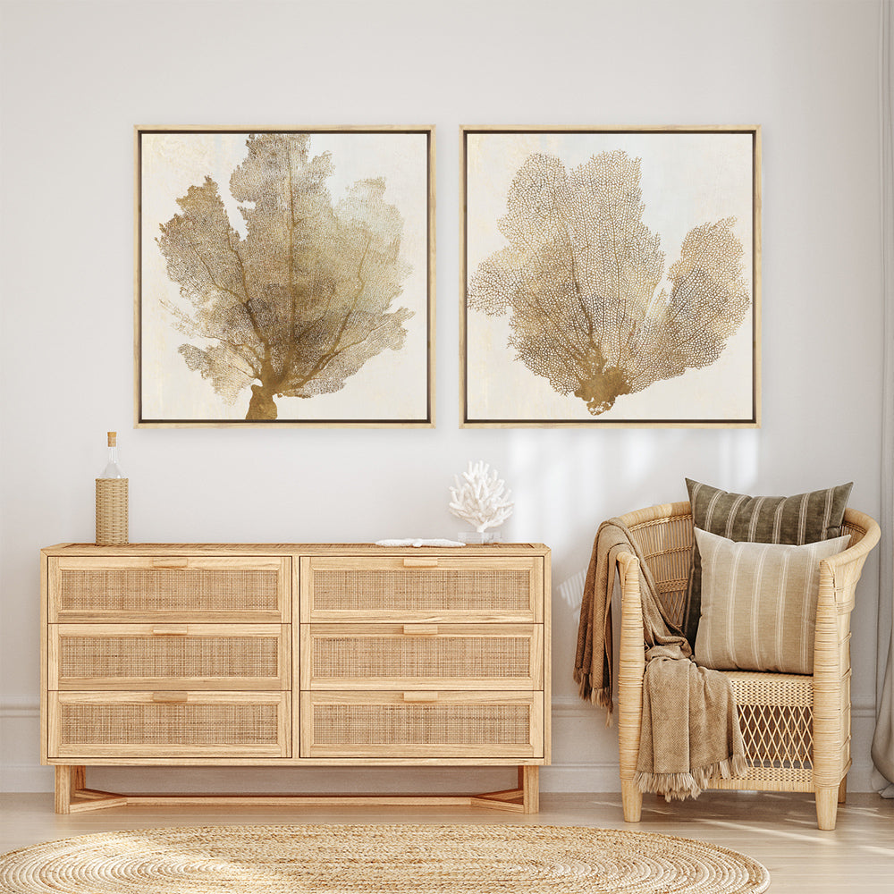 Shop Luxe Coral II (Square) Canvas Print a painted abstract themed framed canvas wall art print from The Print Emporium artwork collection - Buy Australian made fine art painting style stretched canvas prints for the home and your interior decor space, TPE-PC-WLR17-CA-40X40-NF