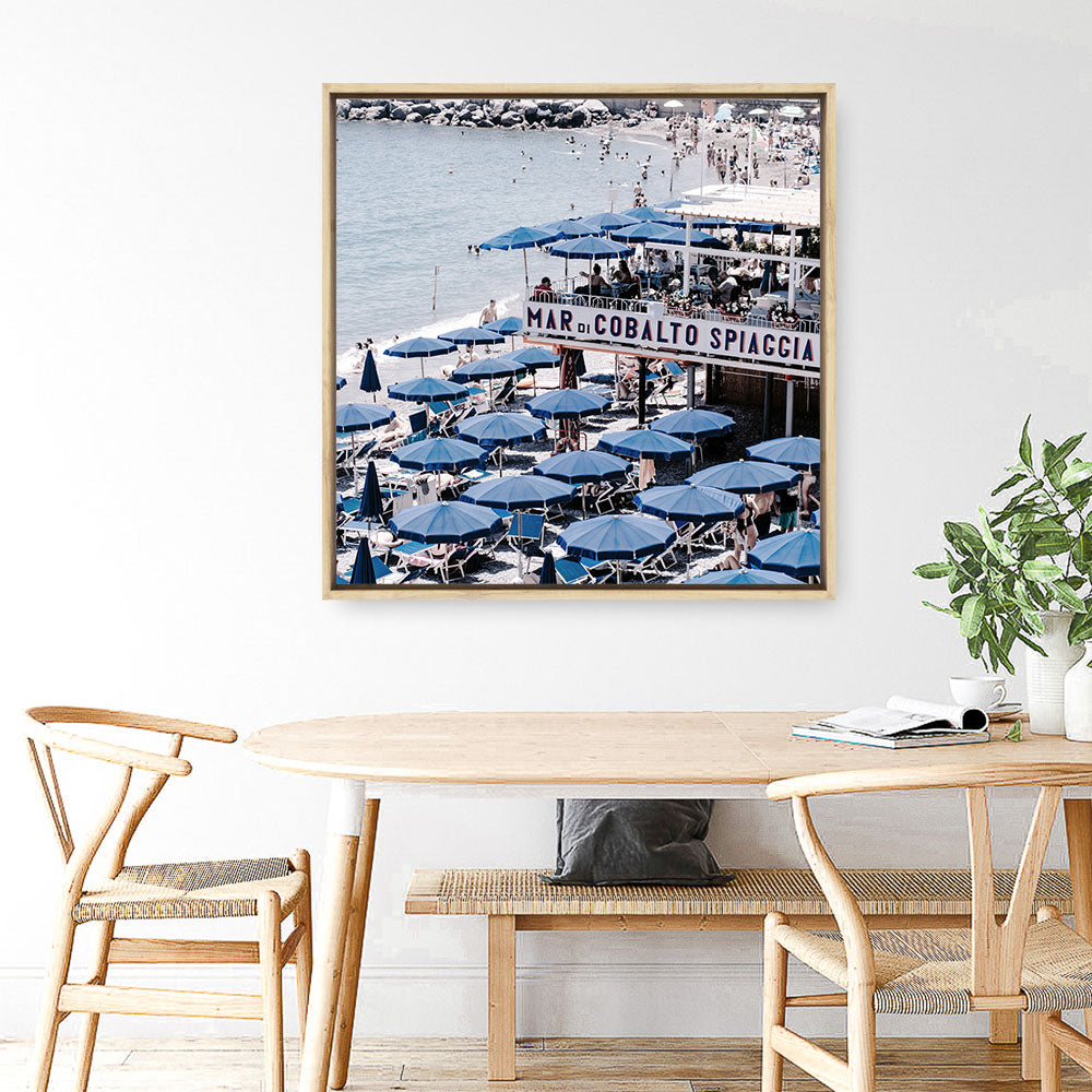 Shop Mar Di Cobalto (Square) Photo Canvas a coastal themed photography framed stretched canvas print from The Print Emporium wall artwork collection - Buy Australian made prints for the home and your interior decor space, TPE-873-CA-40X40-NF