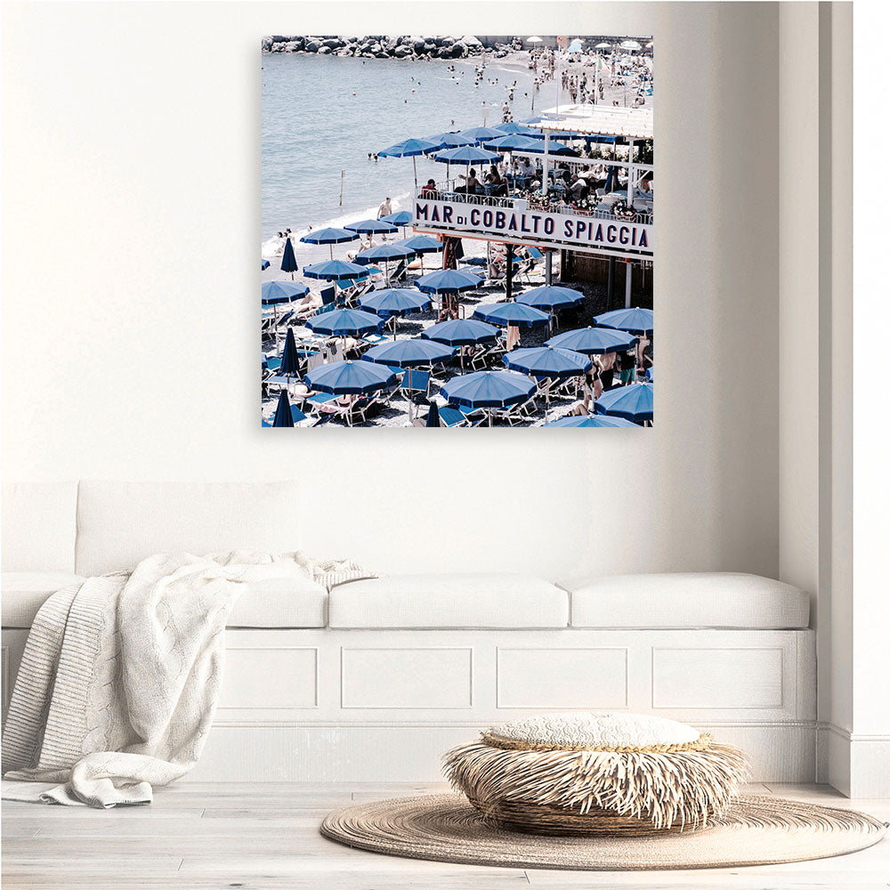 Shop Mar Di Cobalto (Square) Photo Canvas a coastal themed photography framed stretched canvas print from The Print Emporium wall artwork collection - Buy Australian made prints for the home and your interior decor space, TPE-873-CA-40X40-NF