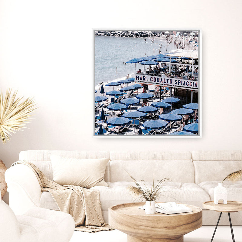 Shop Mar Di Cobalto (Square) Photo Canvas a coastal themed photography framed stretched canvas print from The Print Emporium wall artwork collection - Buy Australian made prints for the home and your interior decor space, TPE-873-CA-40X40-NF