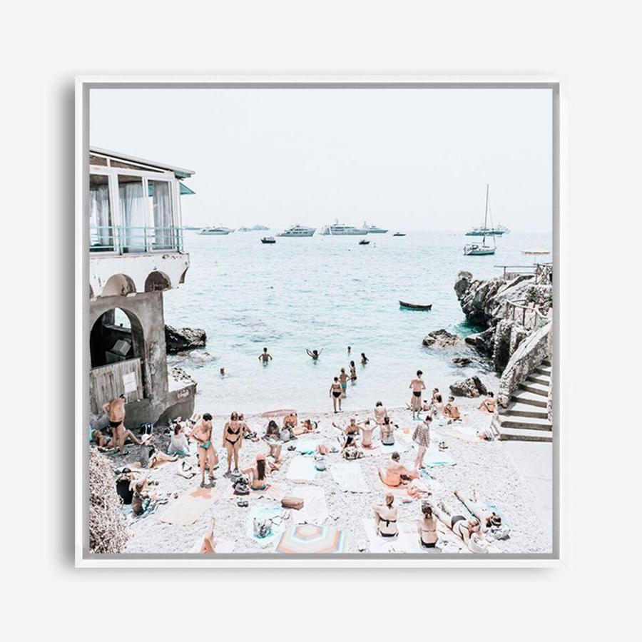 Shop Marina Piccola (Square) Photo Canvas a coastal themed photography framed stretched canvas print from The Print Emporium wall artwork collection - Buy Australian made prints for the home and your interior decor space, TPE-764-CA-40X40-NF