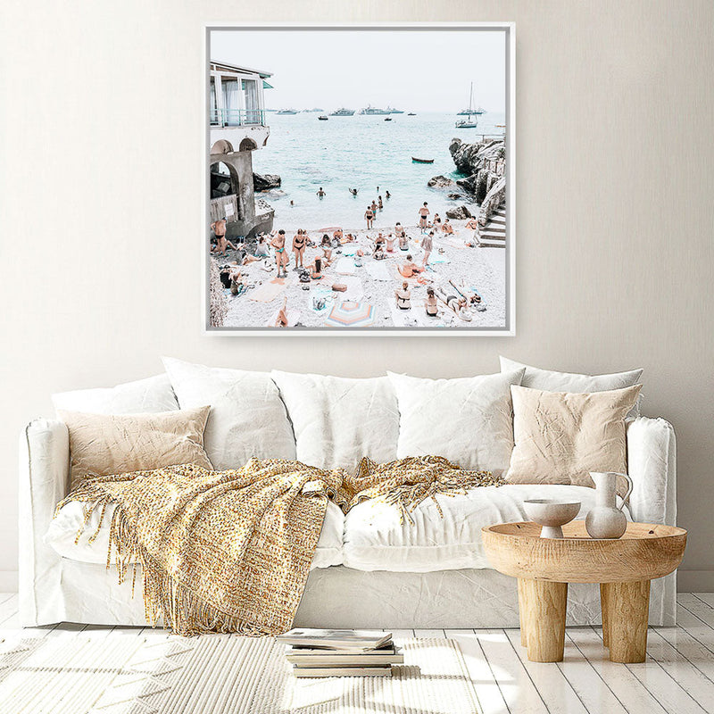 Shop Marina Piccola (Square) Photo Canvas a coastal themed photography framed stretched canvas print from The Print Emporium wall artwork collection - Buy Australian made prints for the home and your interior decor space, TPE-764-CA-40X40-NF