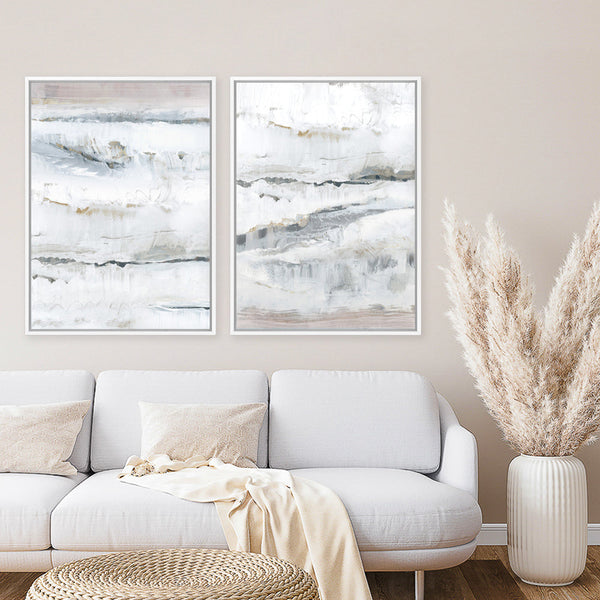 Shop Melting Ice I Canvas Print a painted abstract themed framed canvas wall art print from The Print Emporium artwork collection - Buy Australian made fine art painting style stretched canvas prints for the home and your interior decor space, TPE-PC-WZ029-CA-35X46-NF
