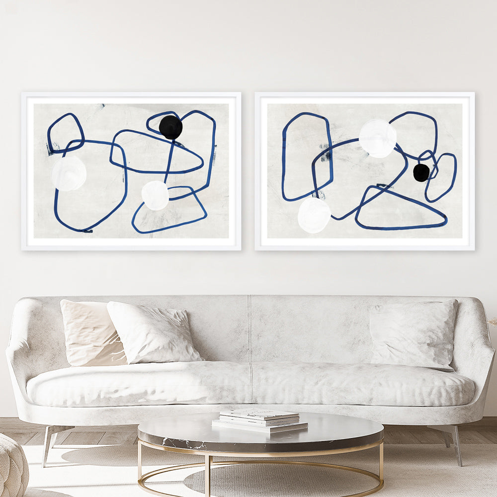 Shop Midblue I Art Print a painted abstract themed wall art print from The Print Emporium wall artwork collection - Buy Australian made fine art painting style poster and framed prints for the home and your interior decor room, TPE-PC-PI442-AP