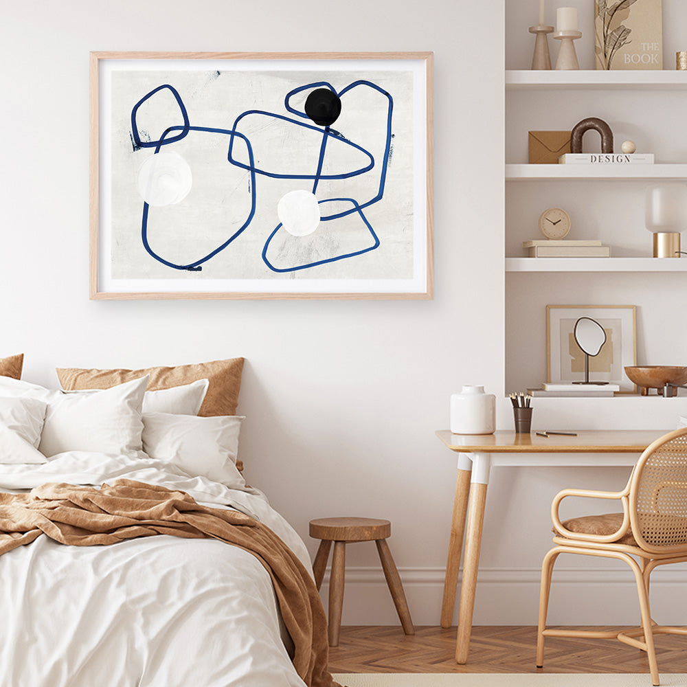 Shop Midblue I Art Print a painted abstract themed wall art print from The Print Emporium wall artwork collection - Buy Australian made fine art painting style poster and framed prints for the home and your interior decor room, TPE-PC-PI442-AP