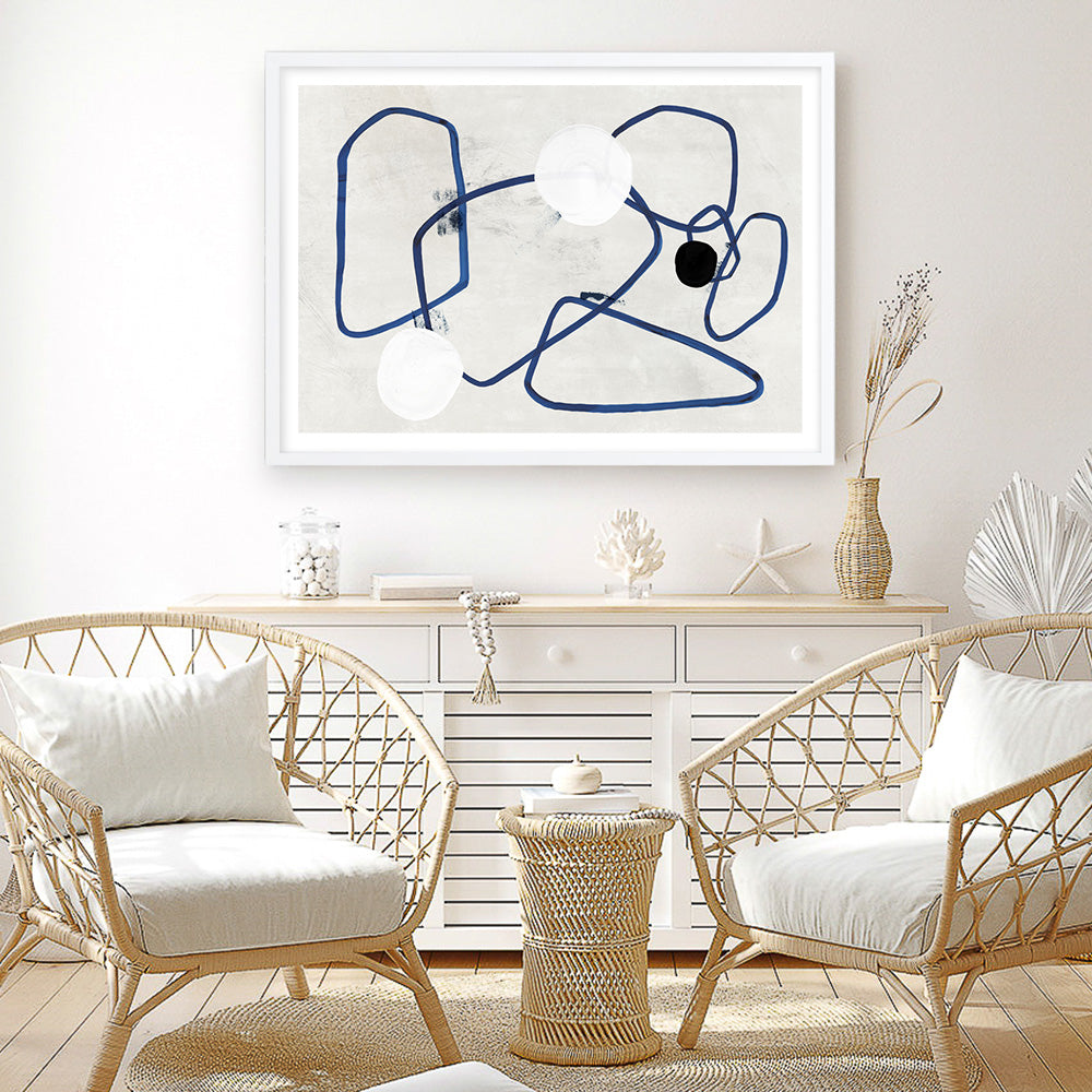 Shop Midblue II Art Print a painted abstract themed wall art print from The Print Emporium wall artwork collection - Buy Australian made fine art painting style poster and framed prints for the home and your interior decor room, TPE-PC-PI443-AP