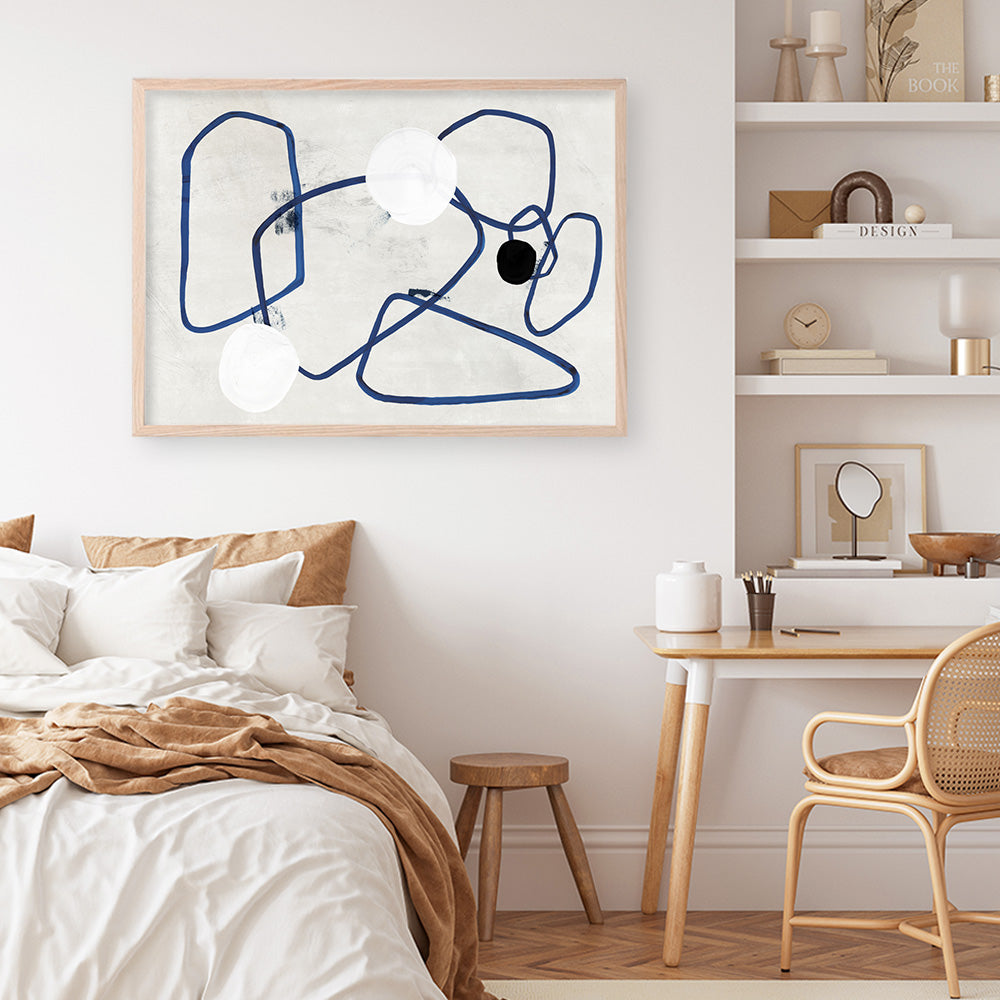 Shop Midblue II Art Print a painted abstract themed wall art print from The Print Emporium wall artwork collection - Buy Australian made fine art painting style poster and framed prints for the home and your interior decor room, TPE-PC-PI443-AP