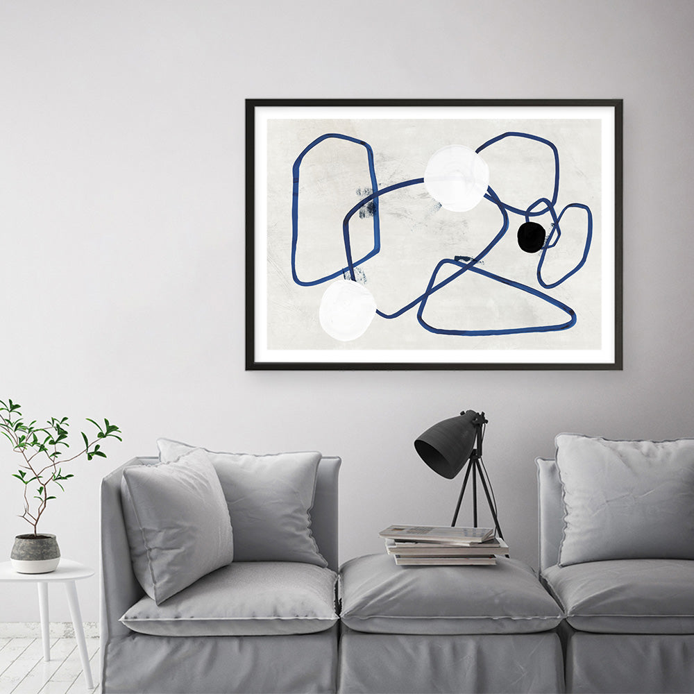 Shop Midblue II Art Print a painted abstract themed wall art print from The Print Emporium wall artwork collection - Buy Australian made fine art painting style poster and framed prints for the home and your interior decor room, TPE-PC-PI443-AP