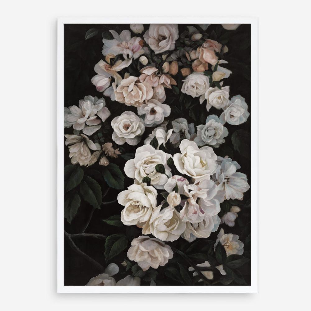 Shop Midnight Garden Art Print a floral themed painted wall art print from The Print Emporium wall artwork collection - Buy Australian made fine art painting style poster and framed prints for the home and your interior decor room, TPE-014-AP