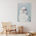 Shop Milly The Umbrella Cockatoo Canvas Print a painted bird themed framed canvas wall art print from The Print Emporium artwork collection - Buy Australian made fine art painting style stretched canvas prints for the home and your interior decor space, TPE-202-CA-35X46-NF