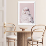 Shop Milly The Umbrella Cockatoo - Pink Art Print a painted bird themed wall art print from The Print Emporium wall artwork collection - Buy Australian made fine art painting style poster and framed prints for the home and your interior decor room, TPE-244-AP