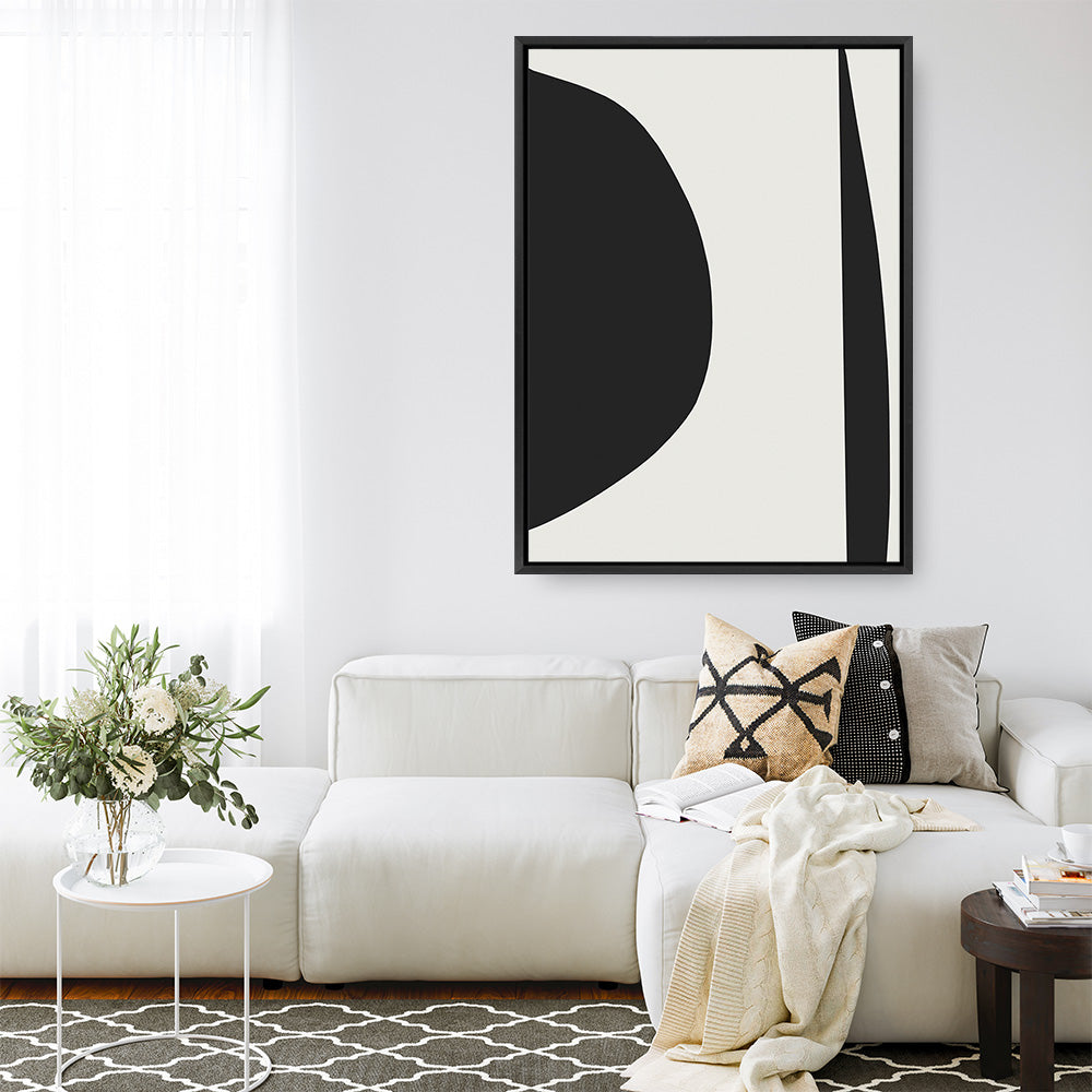 Shop Minimal Black 1 Canvas Print a painted abstract themed framed canvas wall art print from The Print Emporium artwork collection - Buy Australian made fine art painting style stretched canvas prints for the home and your interior decor space, TPE-DH-185-CA-35X46-NF