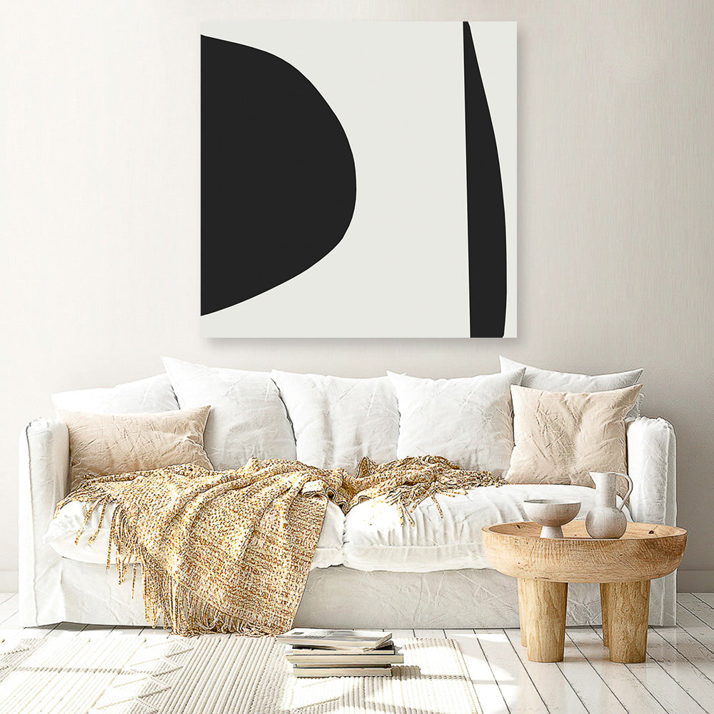 Shop Minimal Black 1 (Square) Canvas Print a painted abstract themed framed canvas wall art print from The Print Emporium artwork collection - Buy Australian made fine art painting style stretched canvas prints for the home and your interior decor space, TPE-DH-333-CA-40X40-NF