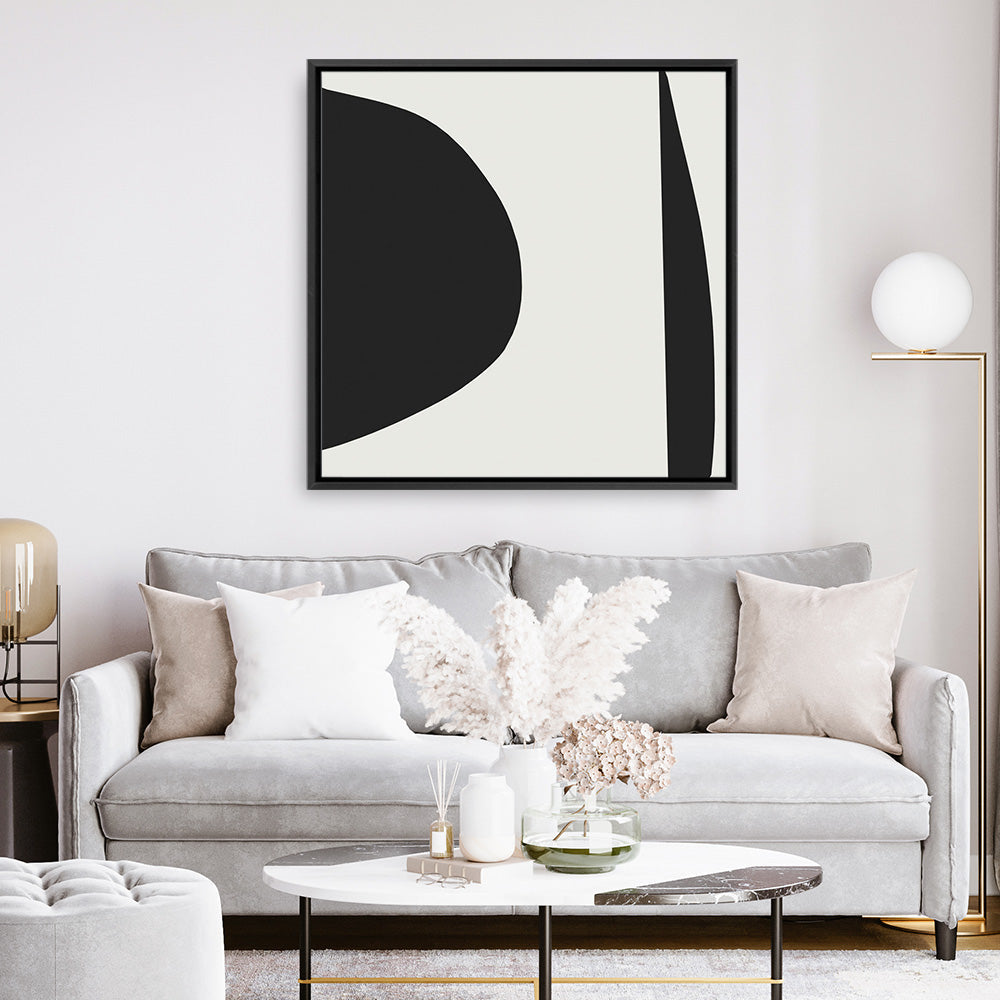 Shop Minimal Black 1 (Square) Canvas Print a painted abstract themed framed canvas wall art print from The Print Emporium artwork collection - Buy Australian made fine art painting style stretched canvas prints for the home and your interior decor space, TPE-DH-333-CA-40X40-NF