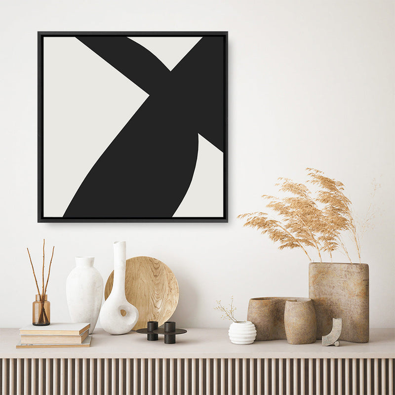Shop Minimal Black 2 (Square) Canvas Print a painted abstract themed framed canvas wall art print from The Print Emporium artwork collection - Buy Australian made fine art painting style stretched canvas prints for the home and your interior decor space, TPE-DH-334-CA-40X40-NF