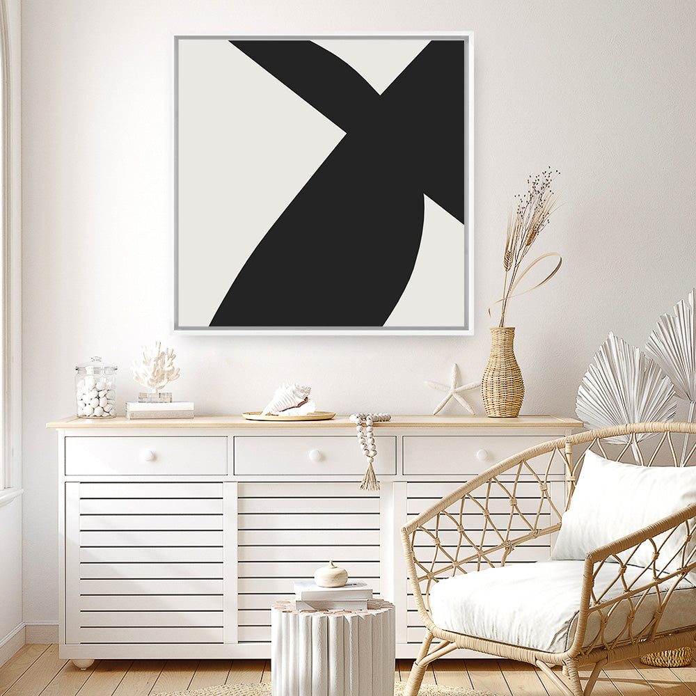 Shop Minimal Black 2 (Square) Canvas Print a painted abstract themed framed canvas wall art print from The Print Emporium artwork collection - Buy Australian made fine art painting style stretched canvas prints for the home and your interior decor space, TPE-DH-334-CA-40X40-NF