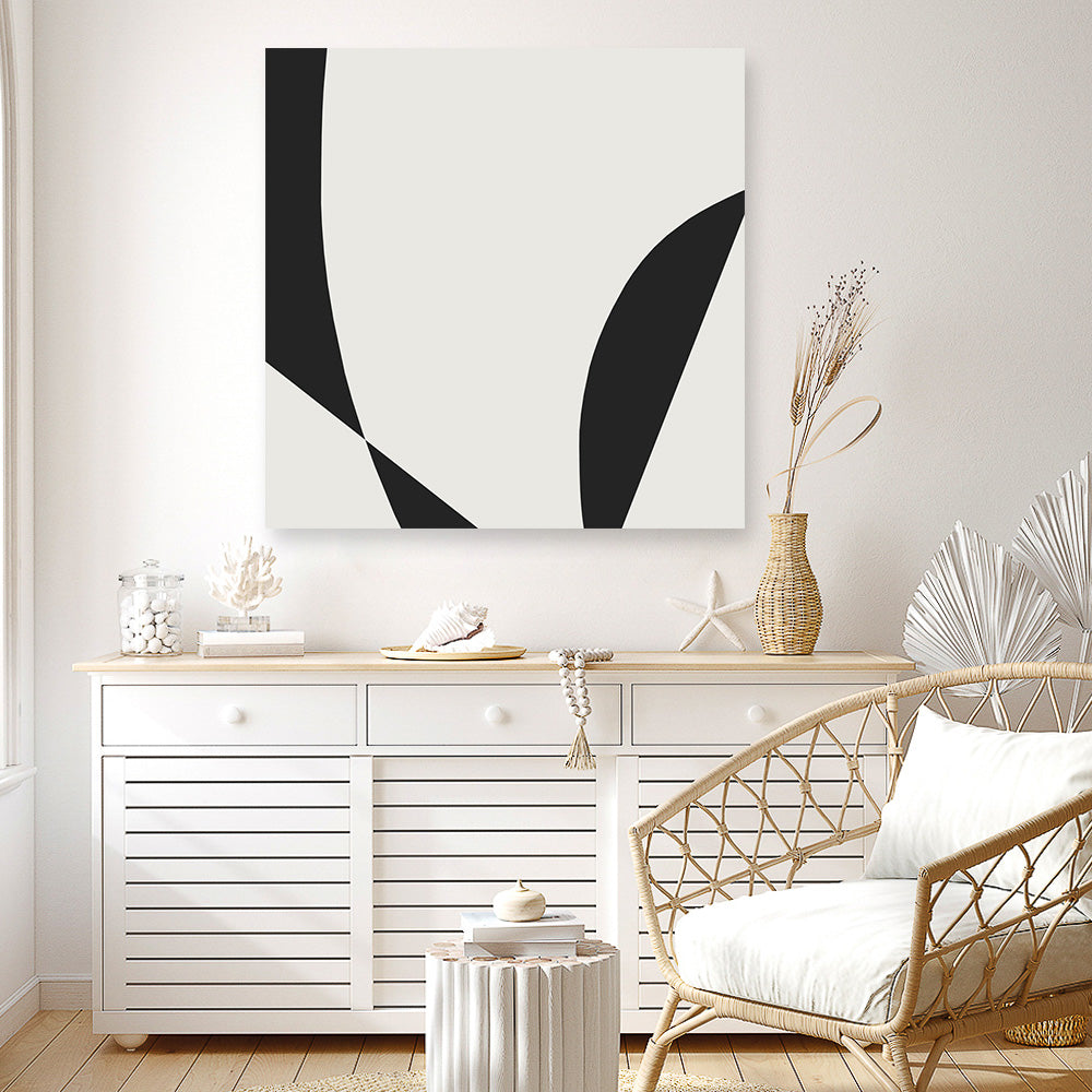 Shop Minimal Black 3 (Square) Canvas Print a painted abstract themed framed canvas wall art print from The Print Emporium artwork collection - Buy Australian made fine art painting style stretched canvas prints for the home and your interior decor space, TPE-DH-335-CA-40X40-NF