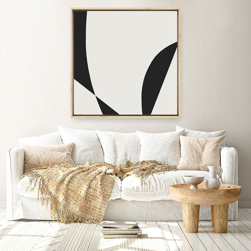 Shop Minimal Black 3 (Square) Canvas Print a painted abstract themed framed canvas wall art print from The Print Emporium artwork collection - Buy Australian made fine art painting style stretched canvas prints for the home and your interior decor space, TPE-DH-335-CA-40X40-NF