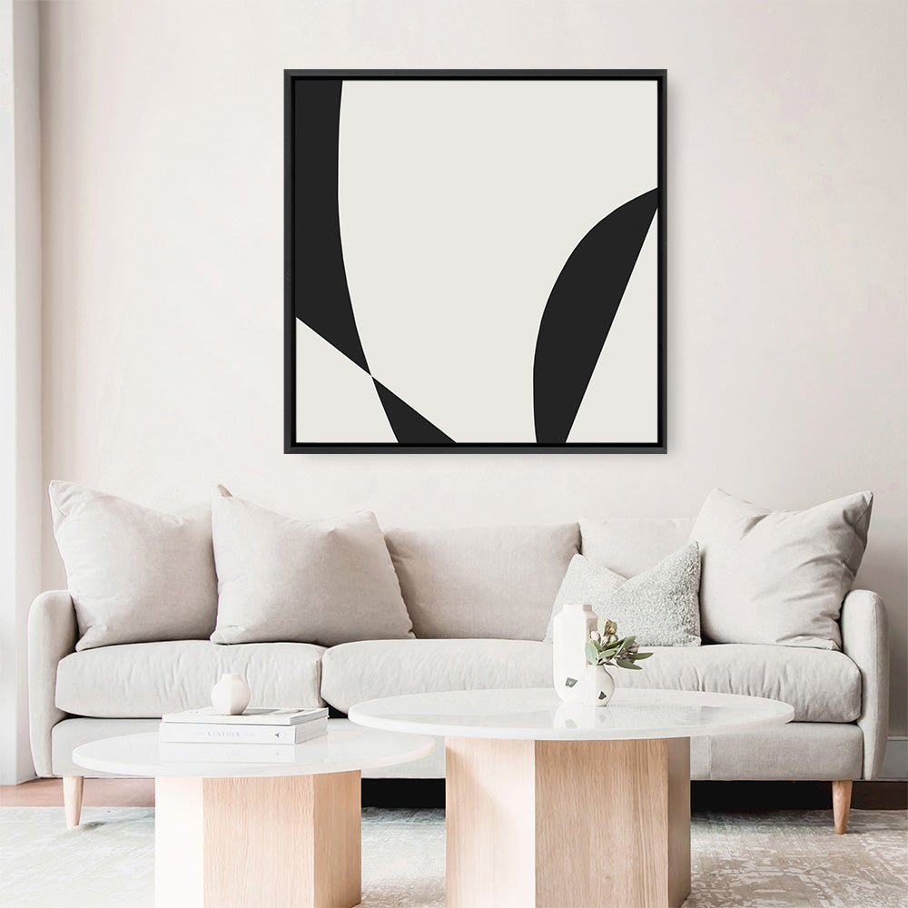Shop Minimal Black 3 (Square) Canvas Print a painted abstract themed framed canvas wall art print from The Print Emporium artwork collection - Buy Australian made fine art painting style stretched canvas prints for the home and your interior decor space, TPE-DH-335-CA-40X40-NF