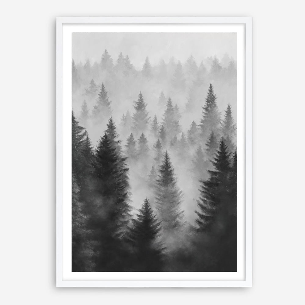 Shop Misty Forest Art Print a painted style wall art print from The Print Emporium wall artwork collection - Buy Australian made fine art painting style poster and framed prints for the home and your interior decor room, TPE-188-AP
