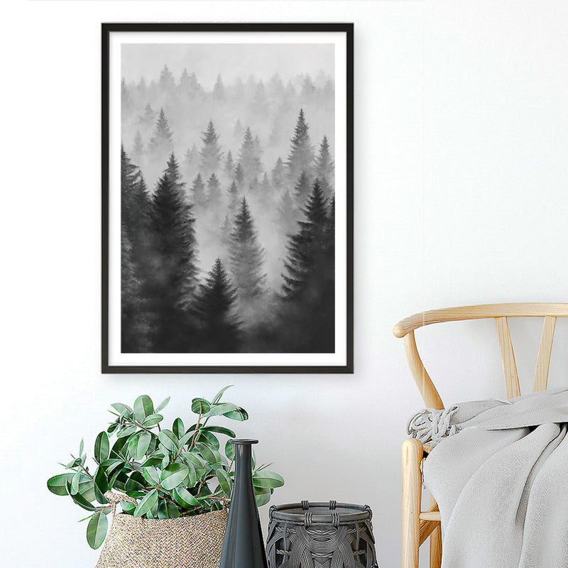 Shop Misty Forest Art Print a painted style wall art print from The Print Emporium wall artwork collection - Buy Australian made fine art painting style poster and framed prints for the home and your interior decor room, TPE-188-AP
