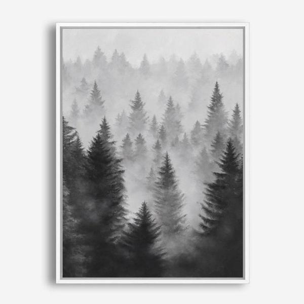 Shop Misty Forest Canvas Print a painted style framed canvas wall art print from The Print Emporium artwork collection - Buy Australian made fine art painting style stretched canvas prints for the home and your interior decor space, TPE-188-CA-35X46-NF