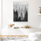 Shop Misty Forest Canvas Print a painted style framed canvas wall art print from The Print Emporium artwork collection - Buy Australian made fine art painting style stretched canvas prints for the home and your interior decor space, TPE-188-CA-35X46-NF