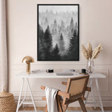Shop Misty Forest Canvas Print a painted style framed canvas wall art print from The Print Emporium artwork collection - Buy Australian made fine art painting style stretched canvas prints for the home and your interior decor space, TPE-188-CA-35X46-NF