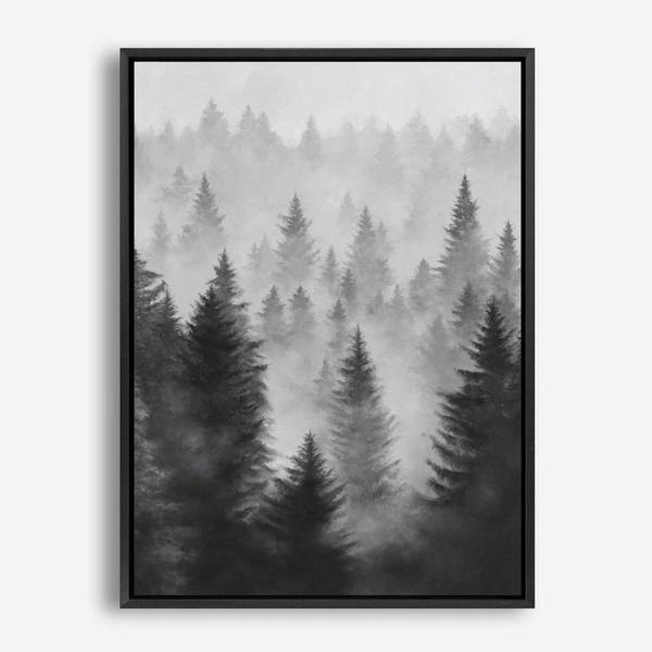 Shop Misty Forest Canvas Print a painted style framed canvas wall art print from The Print Emporium artwork collection - Buy Australian made fine art painting style stretched canvas prints for the home and your interior decor space, TPE-188-CA-35X46-NF