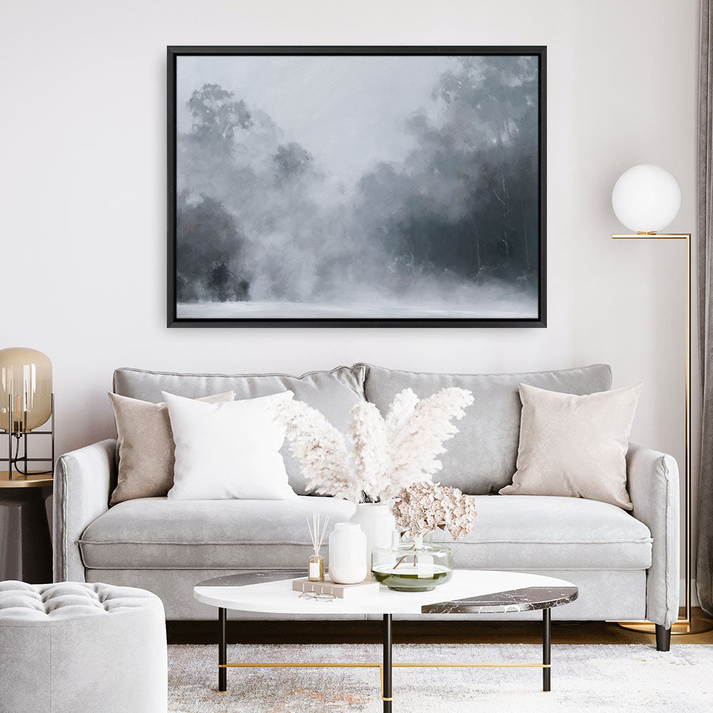 Shop Misty Morning II Canvas Print a painted style framed canvas wall art print from The Print Emporium artwork collection - Buy Australian made fine art painting style stretched canvas prints for the home and your interior decor space, TPE-424-CA-35X46-NF