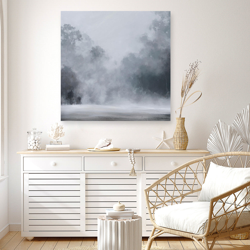 Shop Misty Morning II (Square) Canvas Print a painted style framed canvas wall art print from The Print Emporium artwork collection - Buy Australian made fine art painting style stretched canvas prints for the home and your interior decor space, TPE-423-CA-40X40-NF