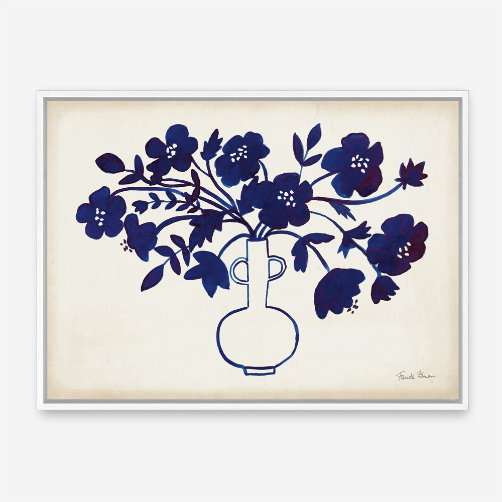 Shop Modern Blue I Canvas Print a floral themed painted framed canvas wall art print from The Print Emporium artwork collection - Buy Australian made fine art painting style stretched canvas prints for the home and your interior decor space, TPE-WA-74160-CA-35X46-NF
