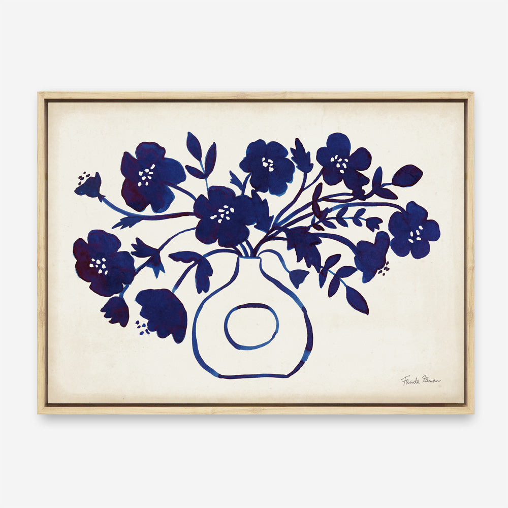 Shop Modern Blue II Canvas Print a floral themed painted framed canvas wall art print from The Print Emporium artwork collection - Buy Australian made fine art painting style stretched canvas prints for the home and your interior decor space, TPE-WA-74161-CA-35X46-NF