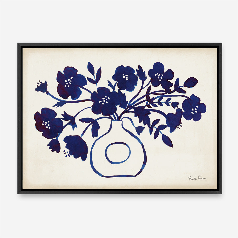 Shop Modern Blue II Canvas Print a floral themed painted framed canvas wall art print from The Print Emporium artwork collection - Buy Australian made fine art painting style stretched canvas prints for the home and your interior decor space, TPE-WA-74161-CA-35X46-NF