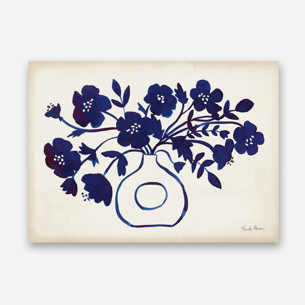 Shop Modern Blue II Canvas Print a floral themed painted framed canvas wall art print from The Print Emporium artwork collection - Buy Australian made fine art painting style stretched canvas prints for the home and your interior decor space, TPE-WA-74161-CA-35X46-NF