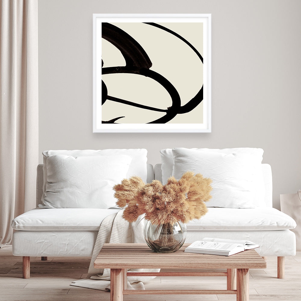 Shop Mono Brush 1 (Square) Art Print a painted abstract themed wall art print from The Print Emporium wall artwork collection - Buy Australian made fine art painting style poster and framed prints for the home and your interior decor room, TPE-DH-296-AP