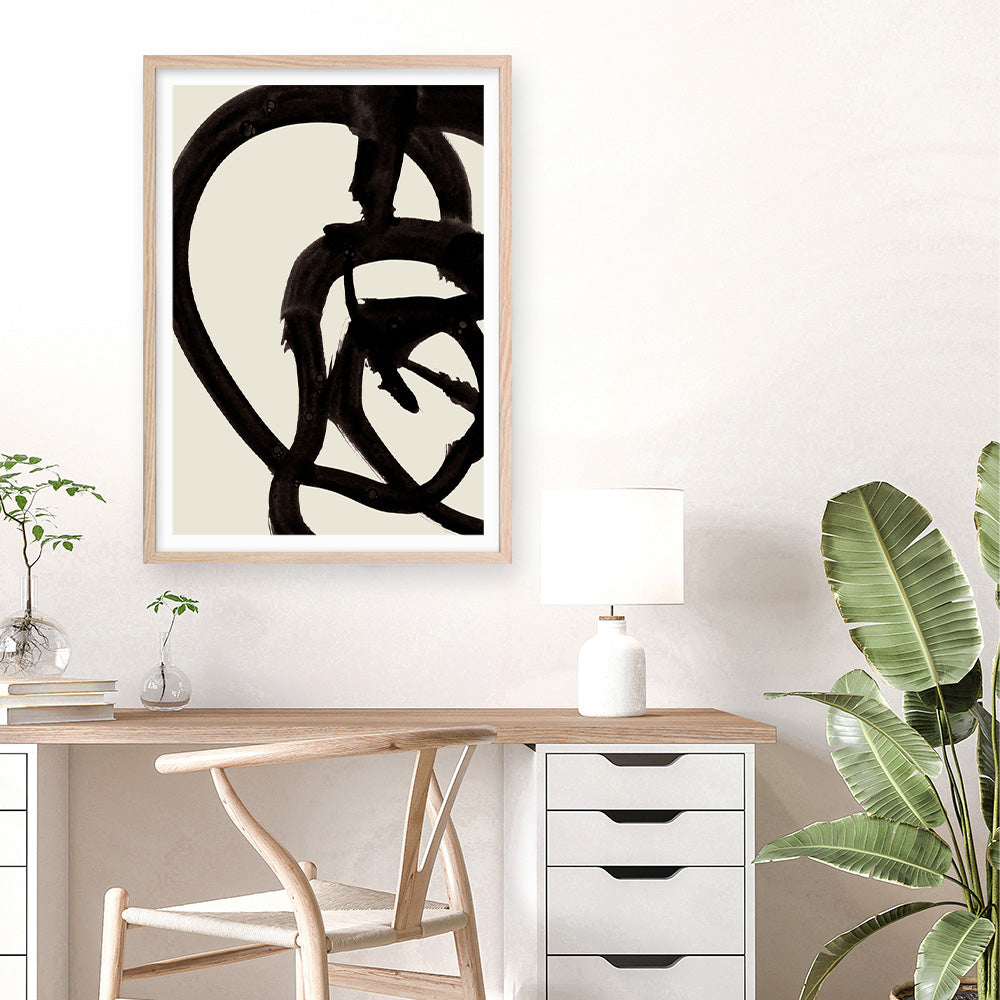 Shop Mono Brush 2 Art Print a painted abstract themed wall art print from The Print Emporium wall artwork collection - Buy Australian made fine art painting style poster and framed prints for the home and your interior decor room, TPE-DH-074-AP