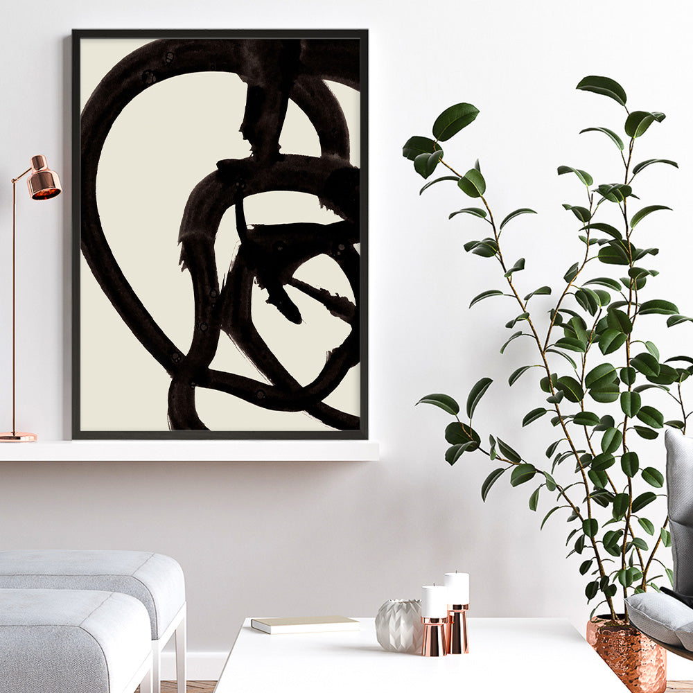 Shop Mono Brush 2 Art Print a painted abstract themed wall art print from The Print Emporium wall artwork collection - Buy Australian made fine art painting style poster and framed prints for the home and your interior decor room, TPE-DH-074-AP