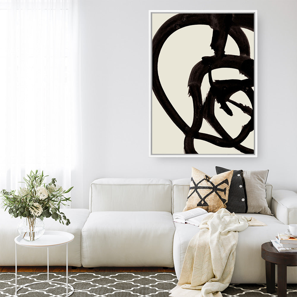 Shop Mono Brush 2 Canvas Print a painted abstract themed framed canvas wall art print from The Print Emporium artwork collection - Buy Australian made fine art painting style stretched canvas prints for the home and your interior decor space, TPE-DH-074-CA-35X46-NF