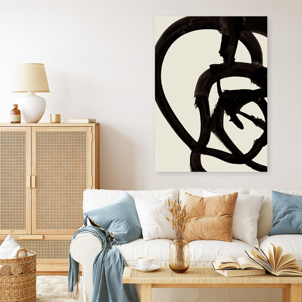 Shop Mono Brush 2 Canvas Print a painted abstract themed framed canvas wall art print from The Print Emporium artwork collection - Buy Australian made fine art painting style stretched canvas prints for the home and your interior decor space, TPE-DH-074-CA-35X46-NF