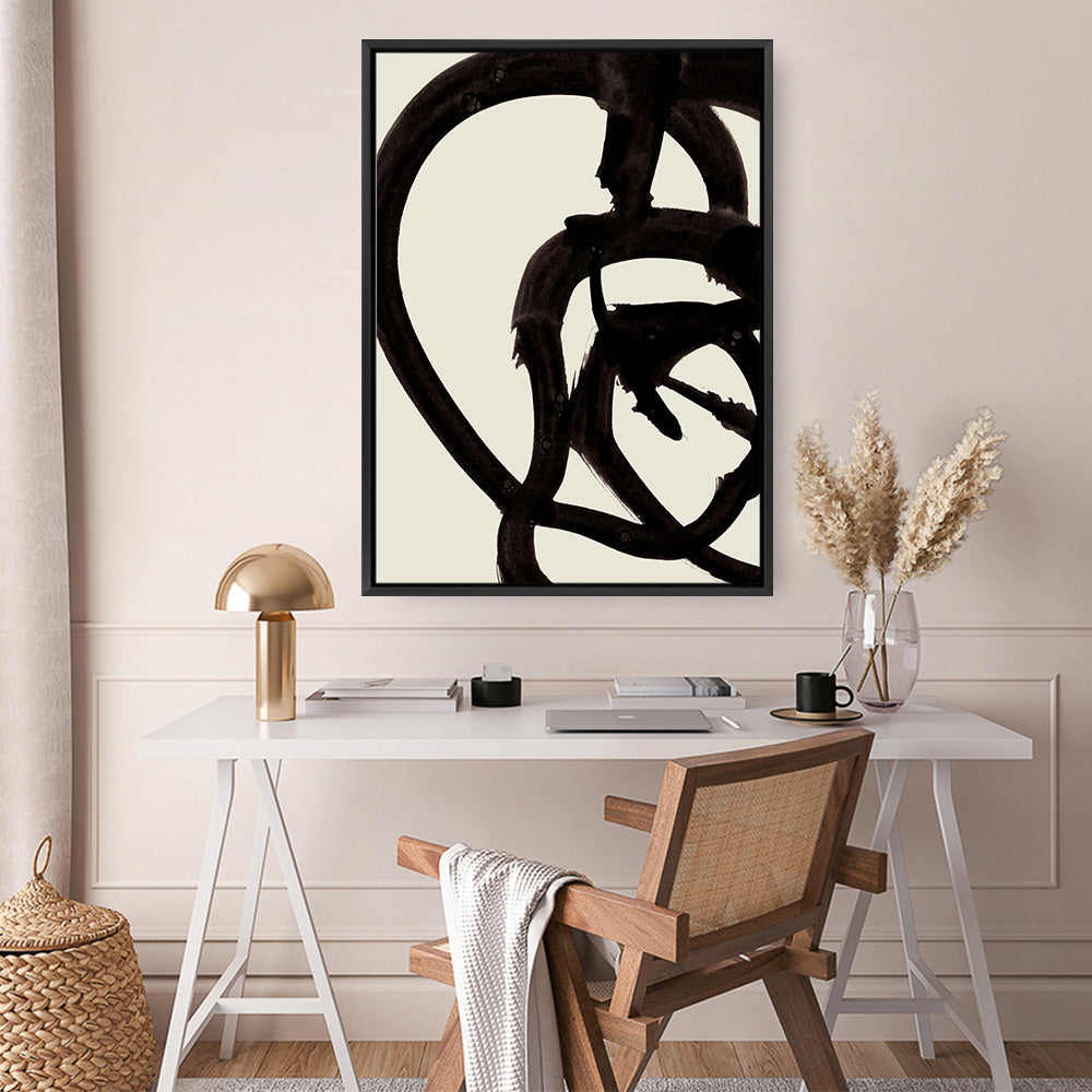 Shop Mono Brush 2 Canvas Print a painted abstract themed framed canvas wall art print from The Print Emporium artwork collection - Buy Australian made fine art painting style stretched canvas prints for the home and your interior decor space, TPE-DH-074-CA-35X46-NF