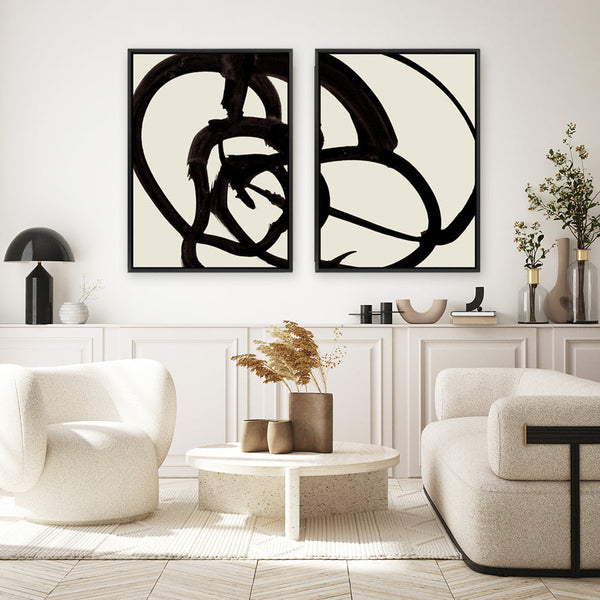 Shop Mono Brush 2 Canvas Print a painted abstract themed framed canvas wall art print from The Print Emporium artwork collection - Buy Australian made fine art painting style stretched canvas prints for the home and your interior decor space, TPE-DH-074-CA-35X46-NF