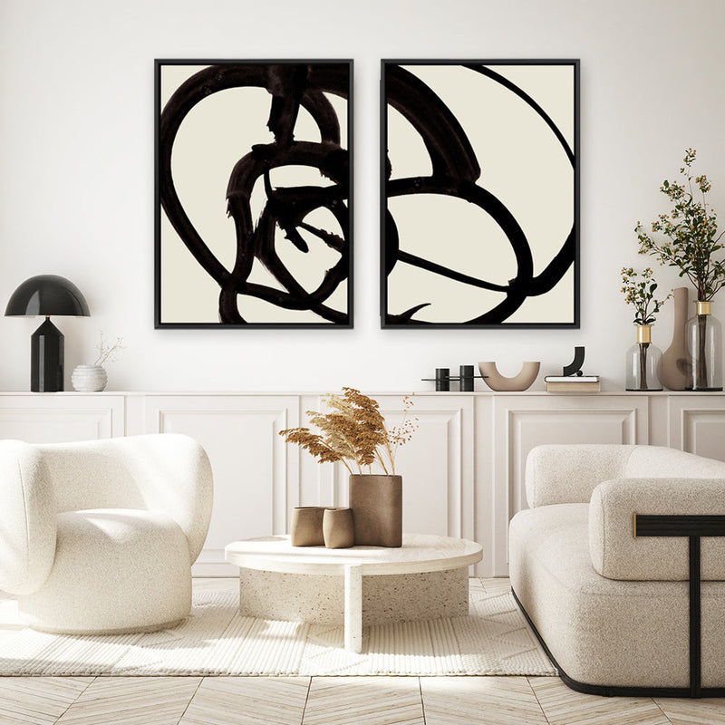 Shop Mono Brush 2 Canvas Print a painted abstract themed framed canvas wall art print from The Print Emporium artwork collection - Buy Australian made fine art painting style stretched canvas prints for the home and your interior decor space, TPE-DH-074-CA-35X46-NF