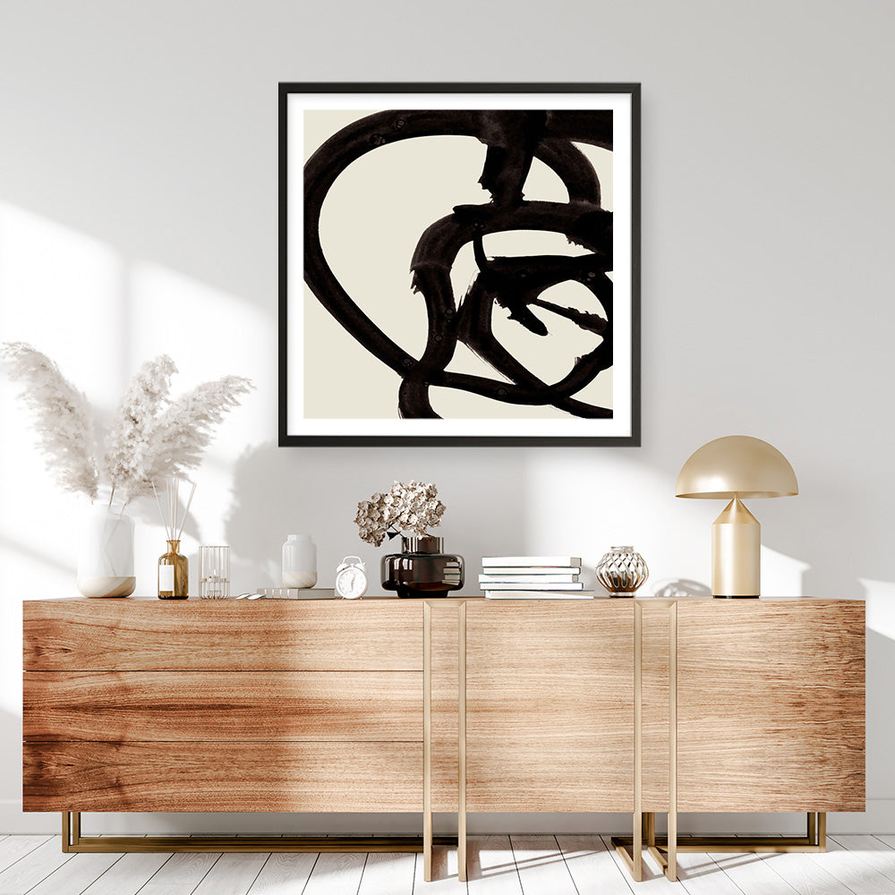 Shop Mono Brush 2 (Square) Art Print a painted abstract themed wall art print from The Print Emporium wall artwork collection - Buy Australian made fine art painting style poster and framed prints for the home and your interior decor room, TPE-DH-297-AP