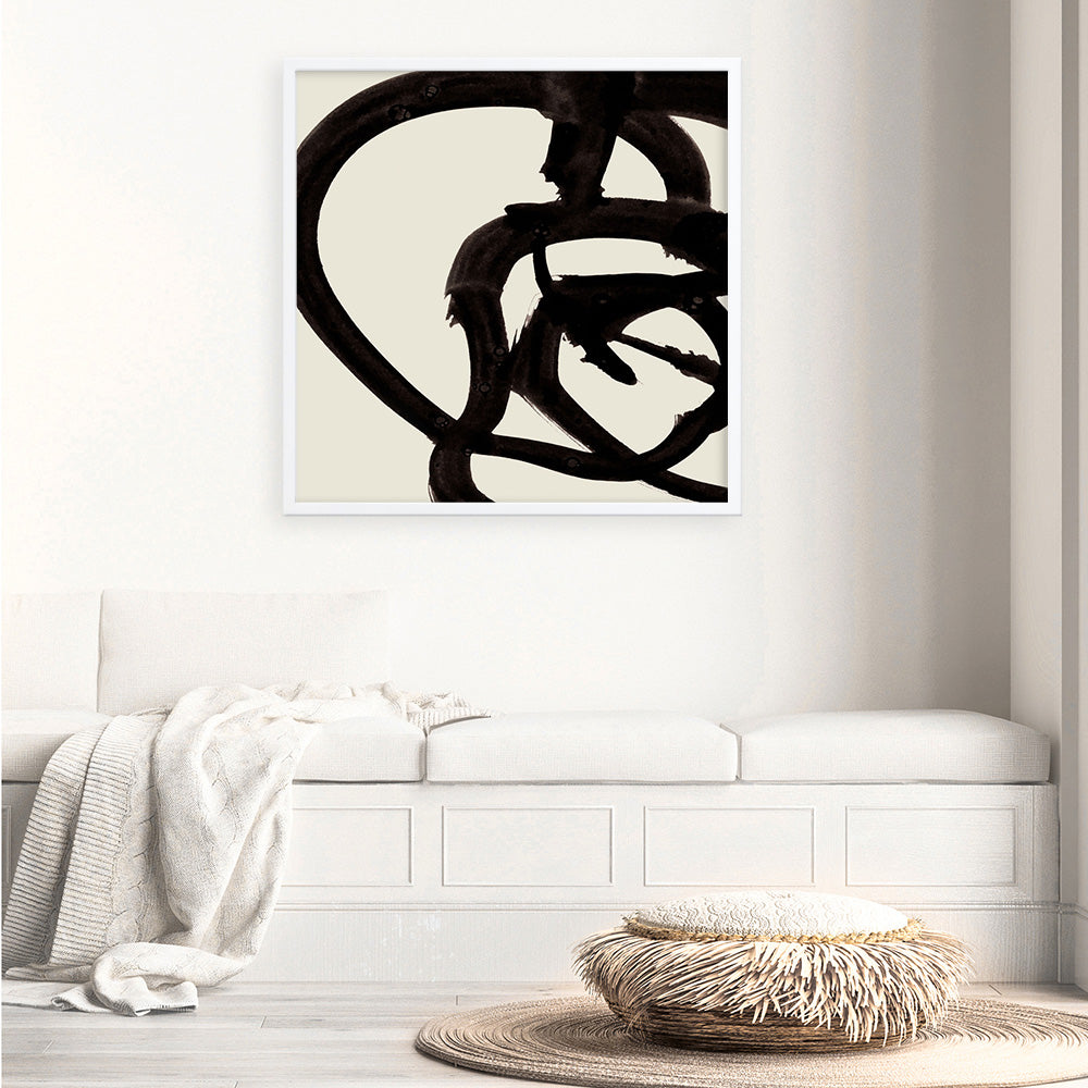 Shop Mono Brush 2 (Square) Art Print a painted abstract themed wall art print from The Print Emporium wall artwork collection - Buy Australian made fine art painting style poster and framed prints for the home and your interior decor room, TPE-DH-297-AP