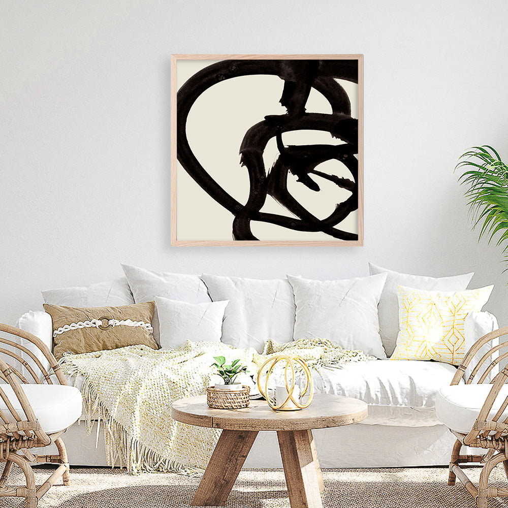 Shop Mono Brush 2 (Square) Art Print a painted abstract themed wall art print from The Print Emporium wall artwork collection - Buy Australian made fine art painting style poster and framed prints for the home and your interior decor room, TPE-DH-297-AP