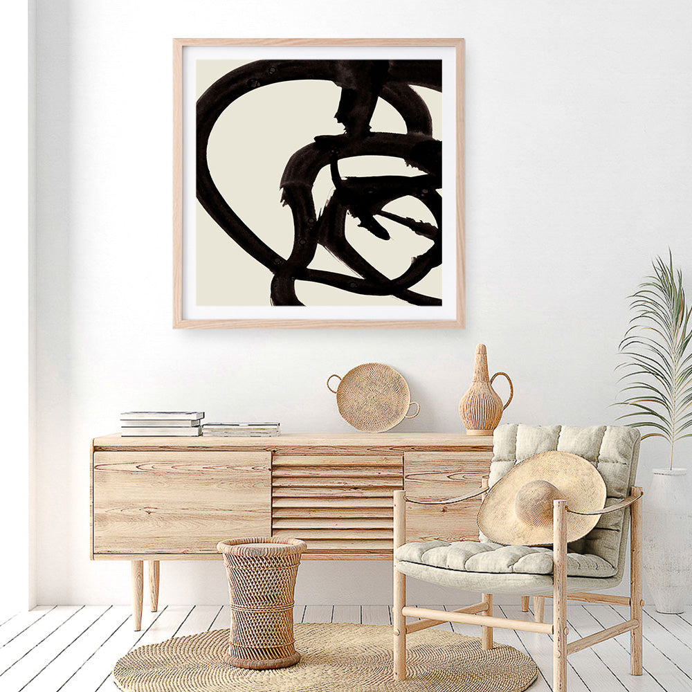 Shop Mono Brush 2 (Square) Art Print a painted abstract themed wall art print from The Print Emporium wall artwork collection - Buy Australian made fine art painting style poster and framed prints for the home and your interior decor room, TPE-DH-297-AP