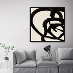 Shop Mono Brush 2 (Square) Canvas Print a painted abstract themed framed canvas wall art print from The Print Emporium artwork collection - Buy Australian made fine art painting style stretched canvas prints for the home and your interior decor space, TPE-DH-297-CA-40X40-NF