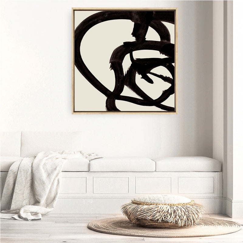 Shop Mono Brush 2 (Square) Canvas Print a painted abstract themed framed canvas wall art print from The Print Emporium artwork collection - Buy Australian made fine art painting style stretched canvas prints for the home and your interior decor space, TPE-DH-297-CA-40X40-NF
